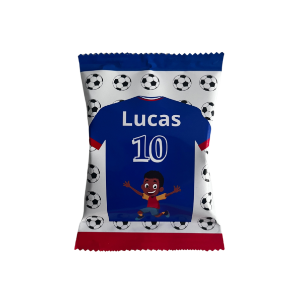 Paquet de chips personnalisé anniversaire enfant foot